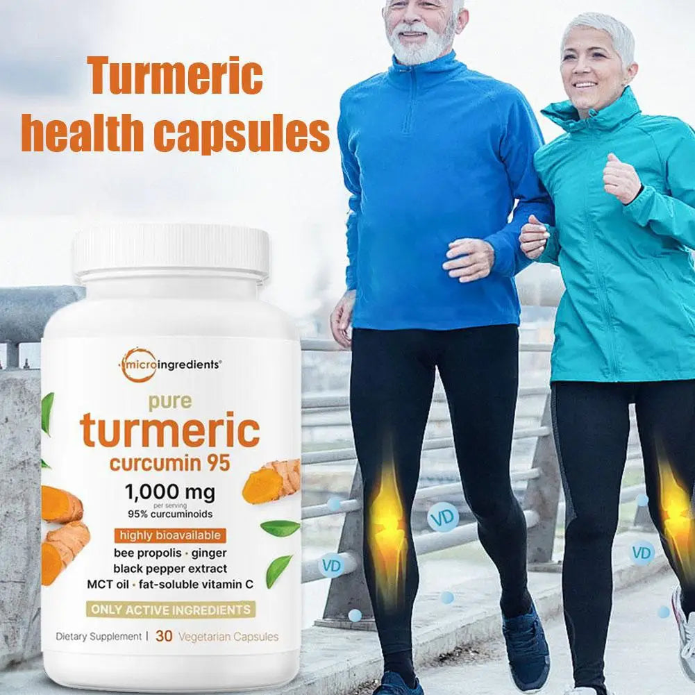 Turmeric Curcumin Capsules with Black Pepper Supports Joint Health and Flexibility Dietary Supplement Vegetarian