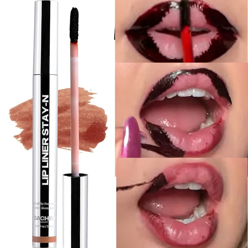 Highly Pigmented Lip Liner Tattoo Matte Peel off Enhance Lips Lip Liner Lasting Lip Stain Waterproof Transfer-Proof Lipstick