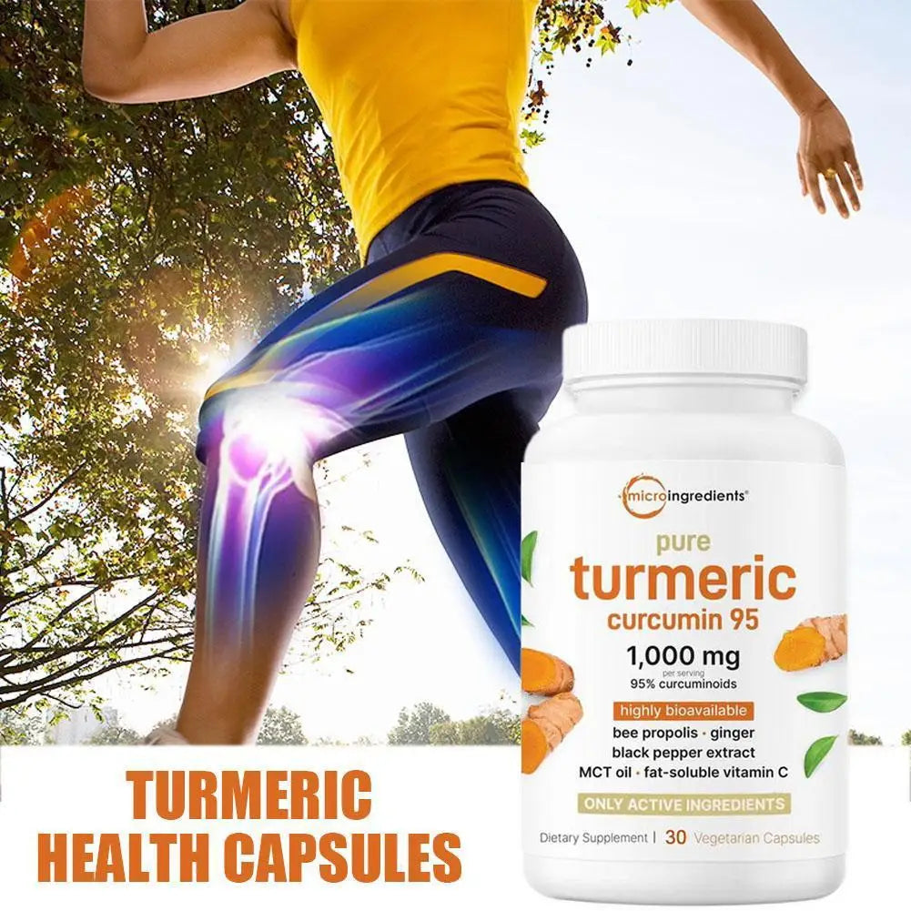 Turmeric Curcumin Capsules with Black Pepper Supports Joint Health and Flexibility Dietary Supplement Vegetarian
